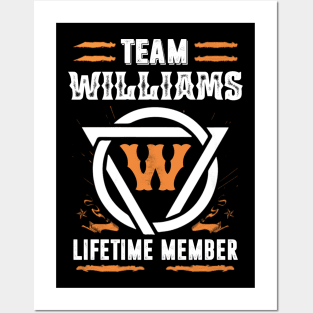 Team Williams Lifetime Member Gift T-shirt Surname Last Name Posters and Art